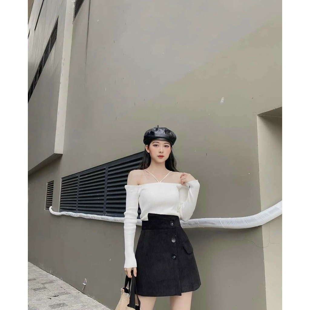 Áo thun tay loe rút ngực ôm body siêu sexy