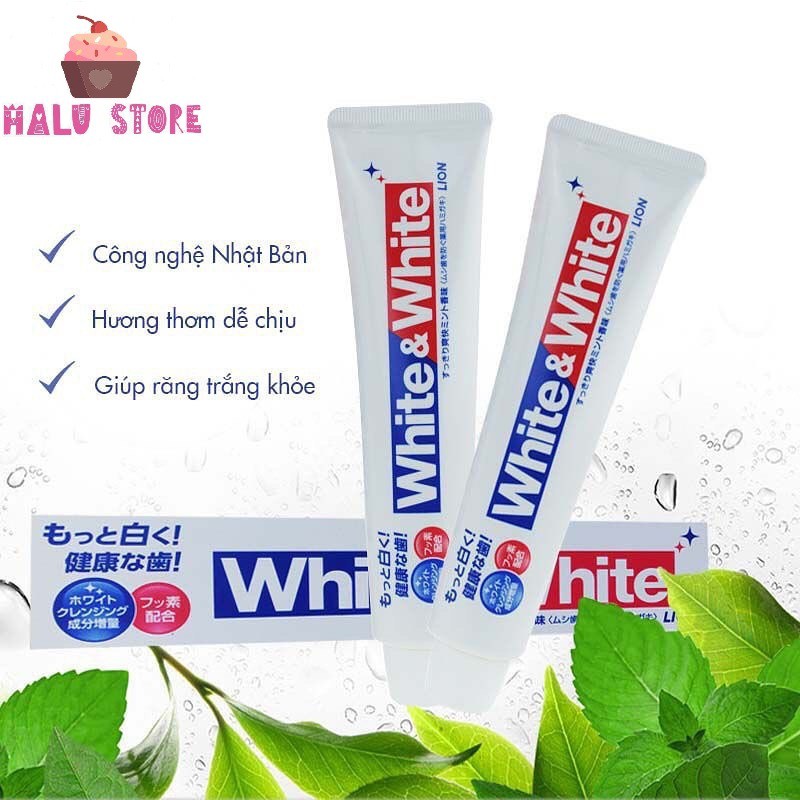 Kem đánh răng White &amp; White Lion 150g - Nhật Bản