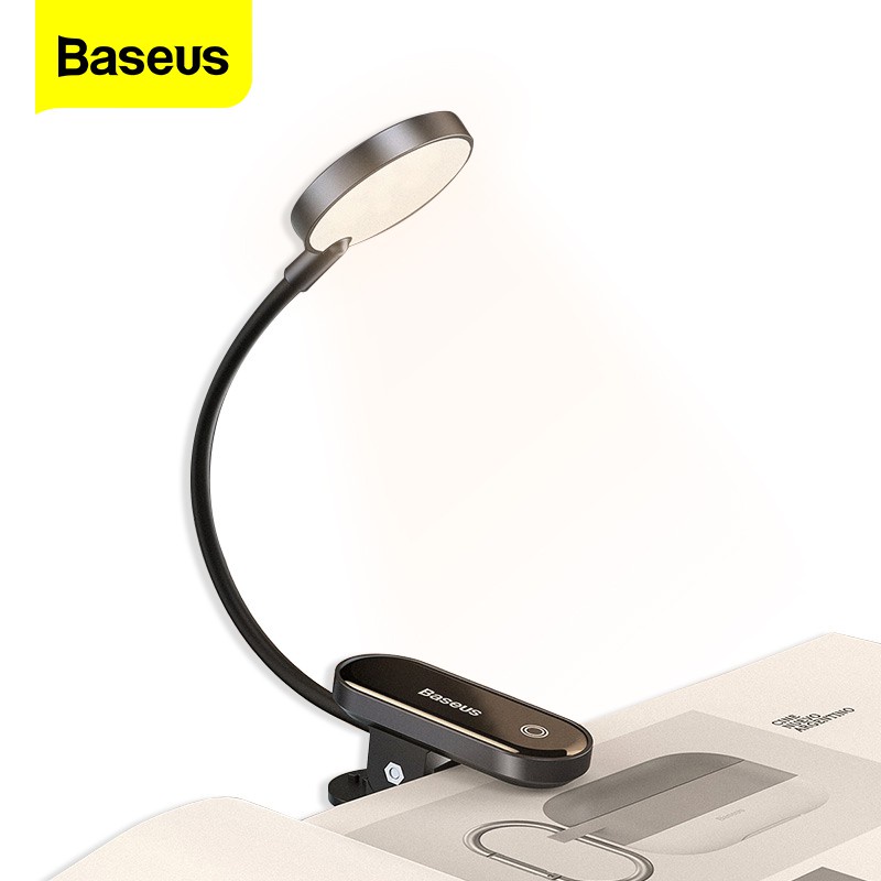 Đèn LED nhỏ Baseus kẹp thành bàn không dây cảm ứng sạc USB để đọc sách vào ban đêm