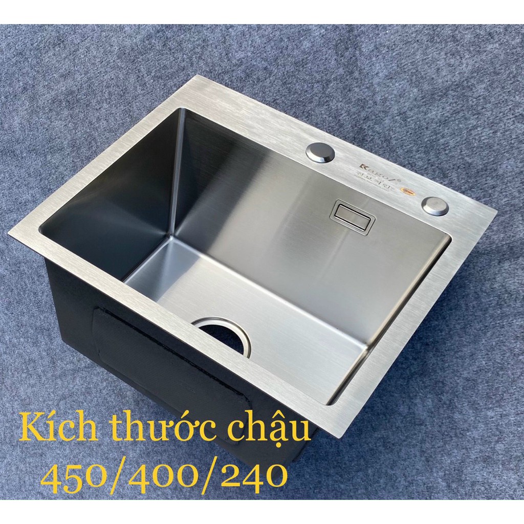 [FREE SHIP ]Chậu rửa bát, chậu rửa chén inox 304 1 hố KAGOL kích thước 60x45 cm, siêu dày (cam kết chính hãng BH 3 năm)