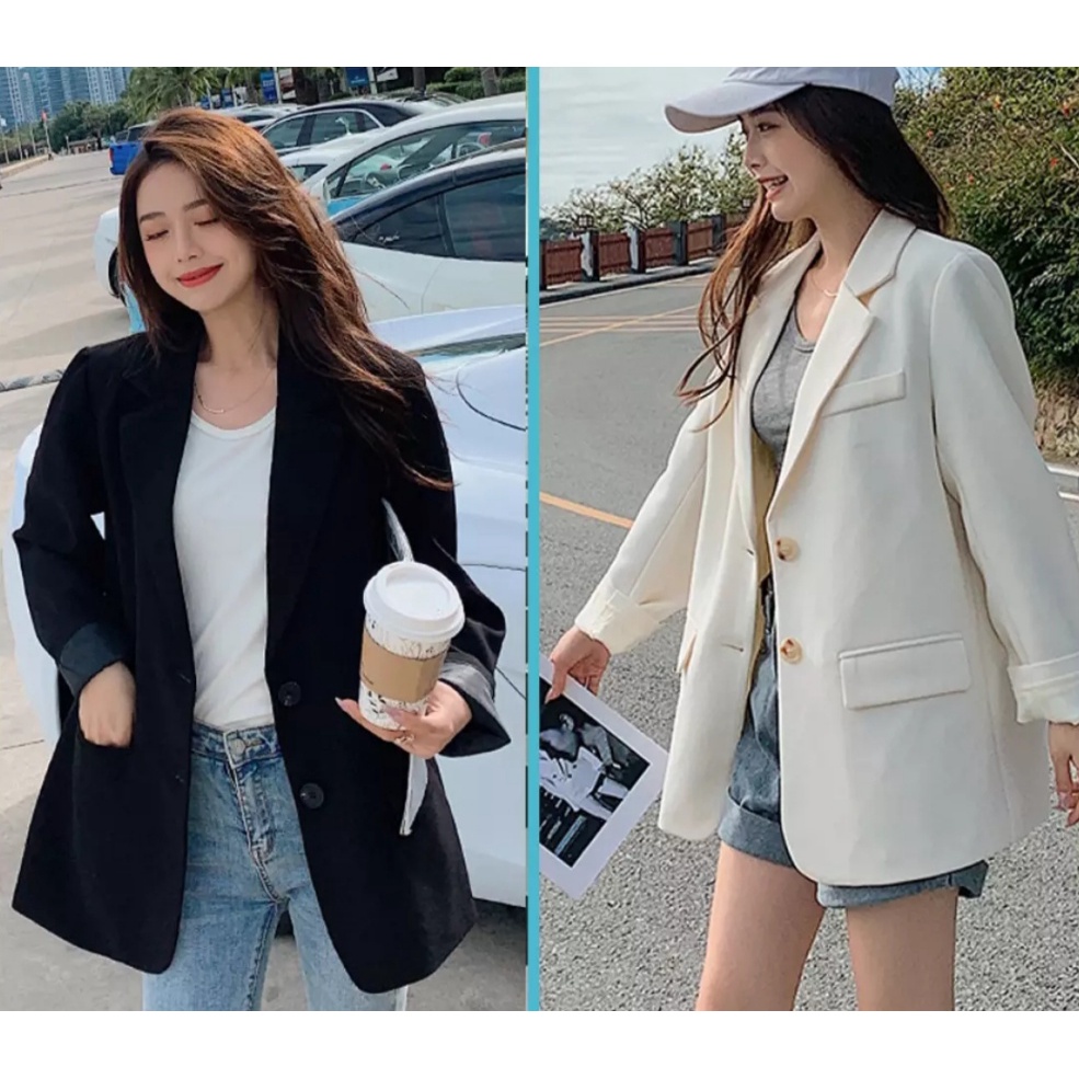 Áo Blazer tay dài màu trơn cho nữ- Áo Blazer Vest Nữ 1 Lớp Khoác Ngoài Dài Tay Nhiều Màu Kiểu Dáng Trẻ Trung