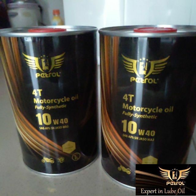 Nhớt tổng hợp Petrol 10W40, Nhớt Petrol 10W40 cho xe máy lon 1L