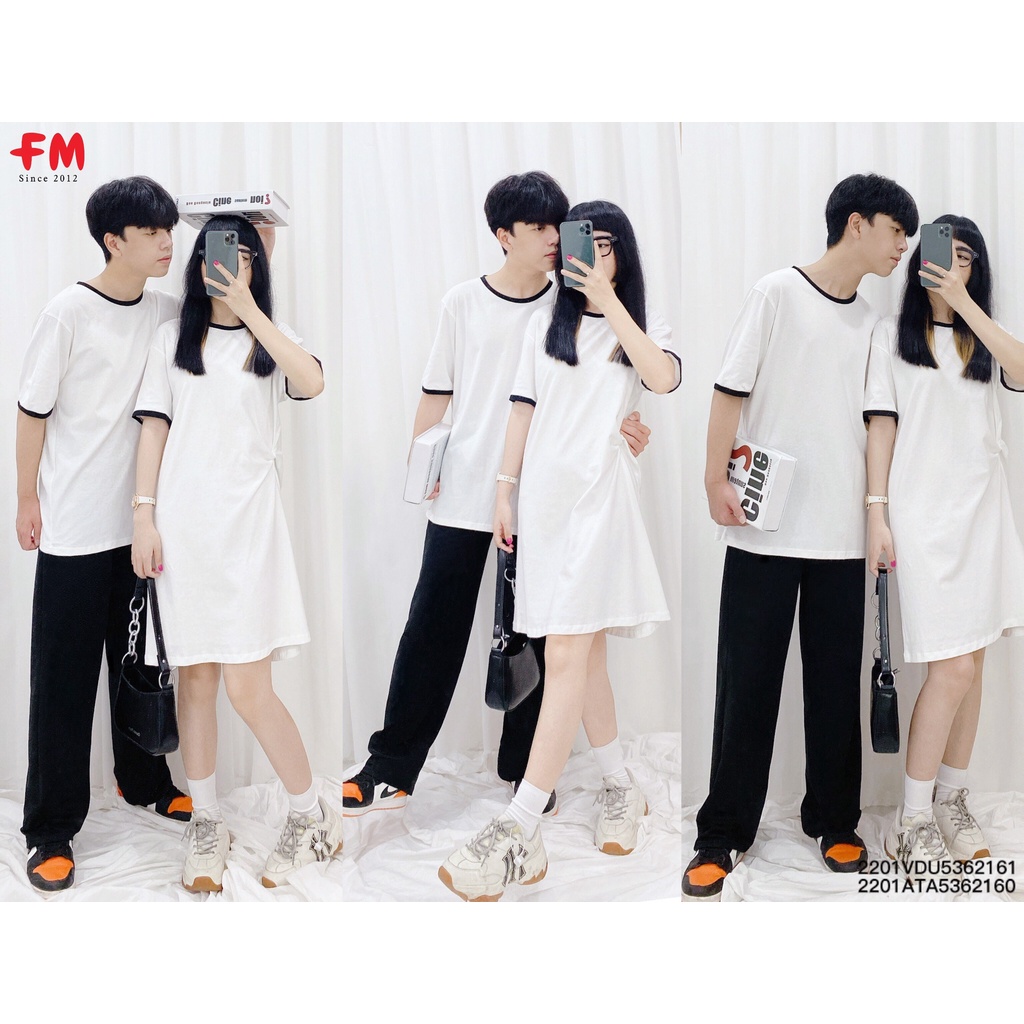 Set áo kèm đầm nhún eo nam nữ FM Style unisex chất cotton co giãn đẹpI Fm Style Online