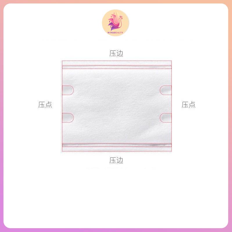 Bông Tẩy Trang 3 Lớp Cotton Pads 222 miếng có bo viền và 100% cotton WINKBEAUTY