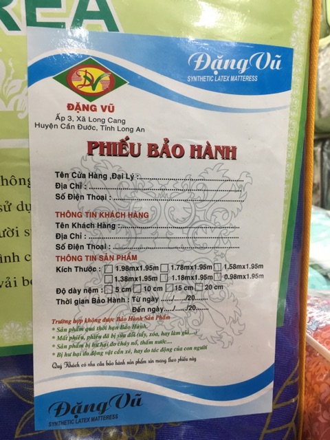 Nệm PE - Hàn Quốc (Đủ kích thước)