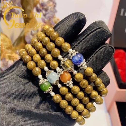 [HÀNG CHUẨN] Vòng Tay Trầm Hương Tự Nhiên Kết Hợp Đá Phong Thủy Theo Mệnh May Mắn, Tài Lộc, Vòng Đôi Đẹp