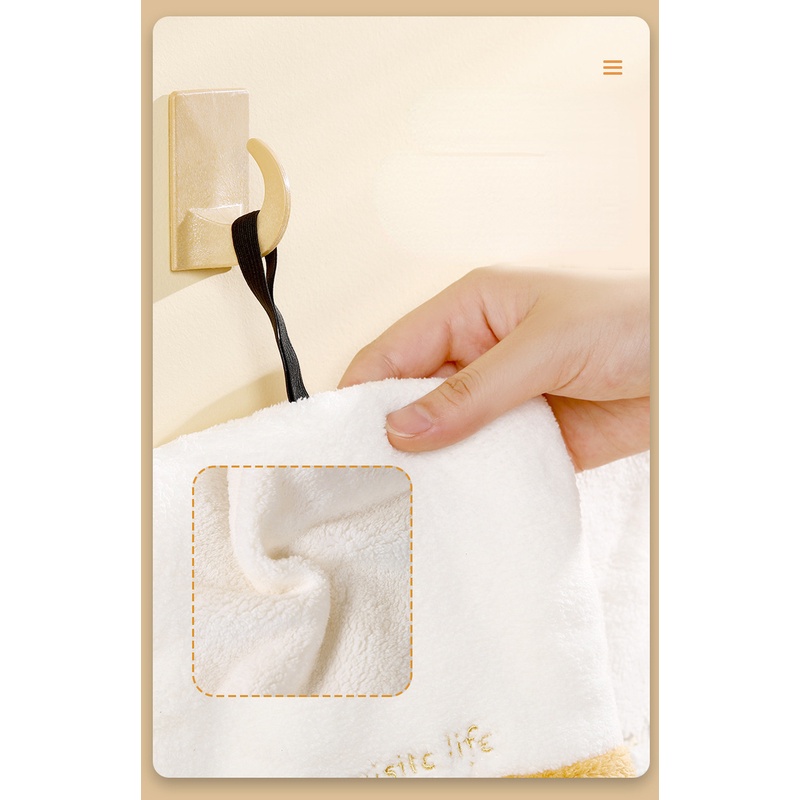 Khăn Lau Tay Vải Nhung San Hô Thấm Hút Tốt Tiện Dụng Cho Nhà Bếp / Phòng Tắm