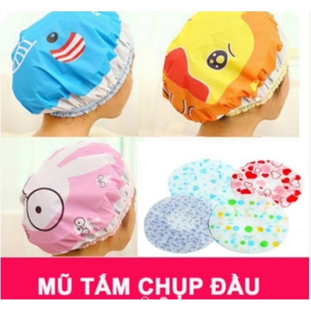 Mũ trùm đầu, Mũ tắm và ủ tóc ở nhà cho mẹ - Nón Tắm Hình Thú Tránh Ướt Tóc