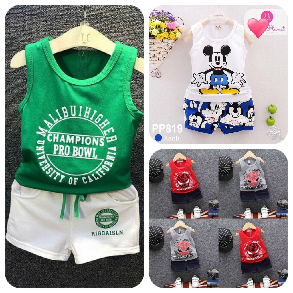 COMBO 3 BỘ COTTON 100% BÉ TRAI