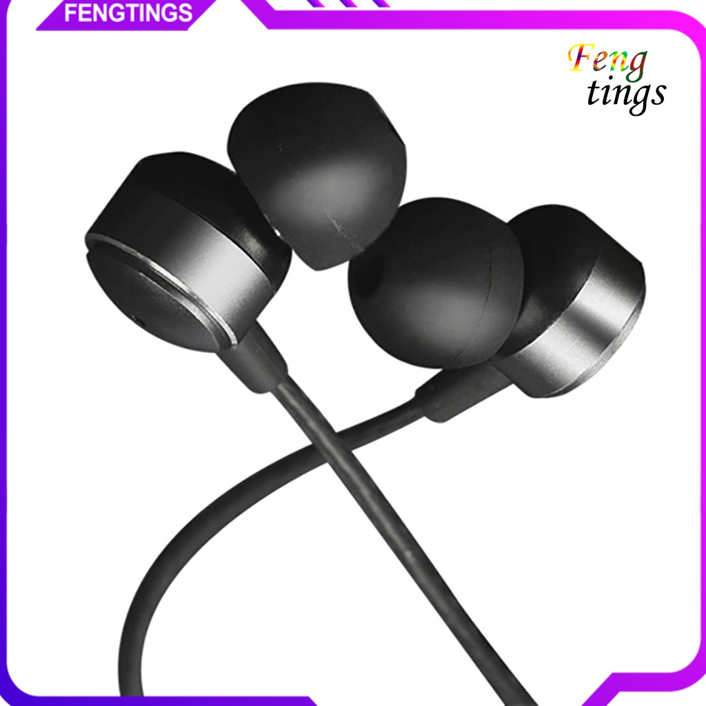 【FT】Type C In-Ear Wired Metal Stereo Earphone In-line Control Headphone with Mic