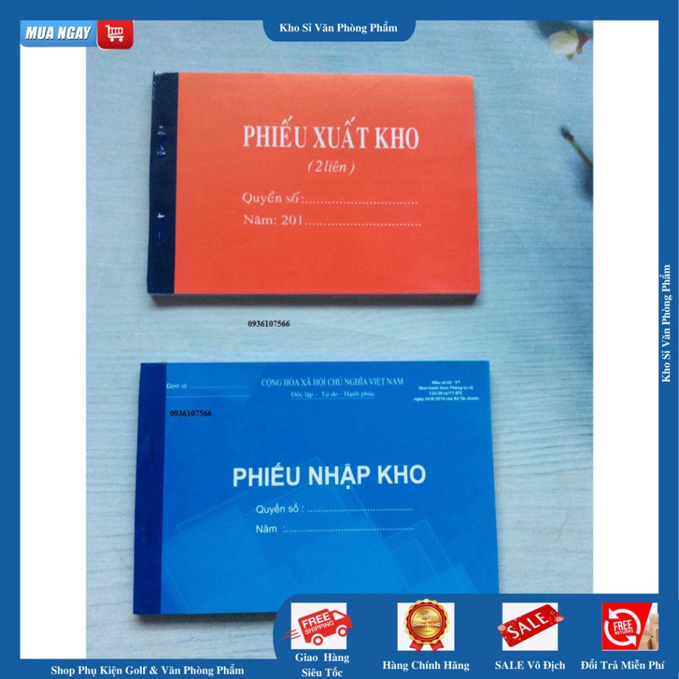 Phiếu xuất kho,phiếu nhập kho 2 Liên Cacbon 100 Tờ/ Quyển [ VPP CHÍNH HÃNG ]