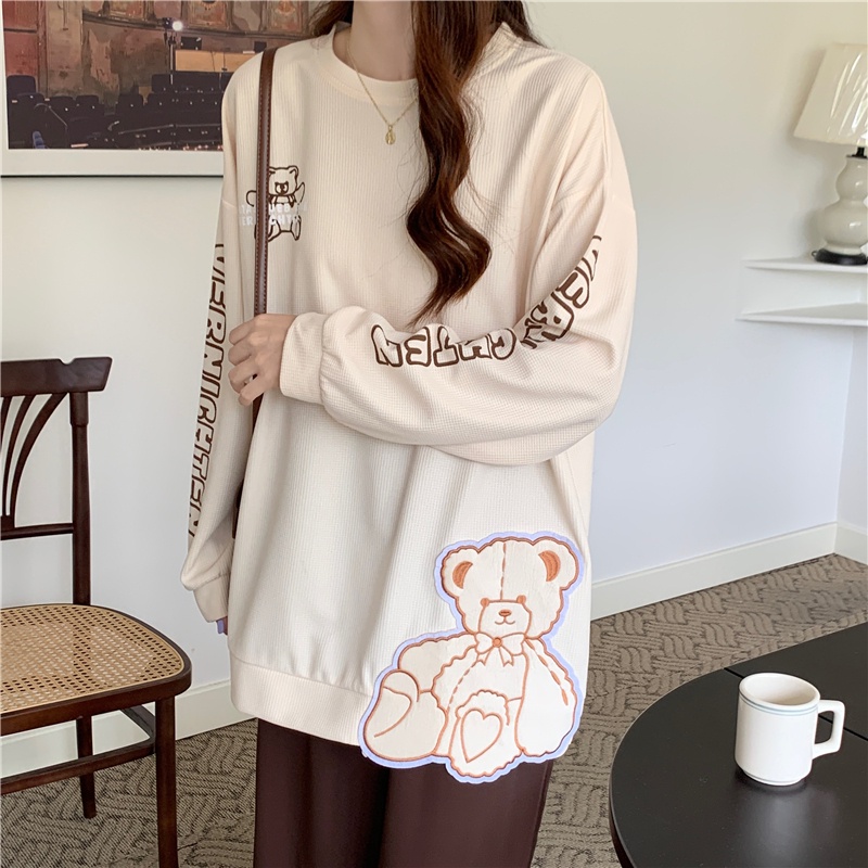 Áo Hoodies Nữ Thêu Hoa Thời Trang Hàn Quốc Mới