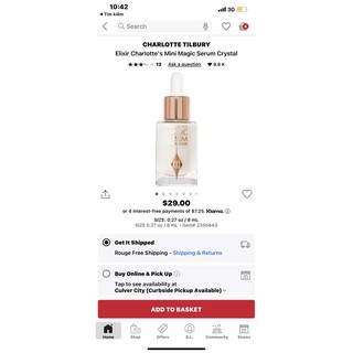 Serum dưỡng Charlotte Tilbury Magic Crystal Elixir 3.6ml có hộp