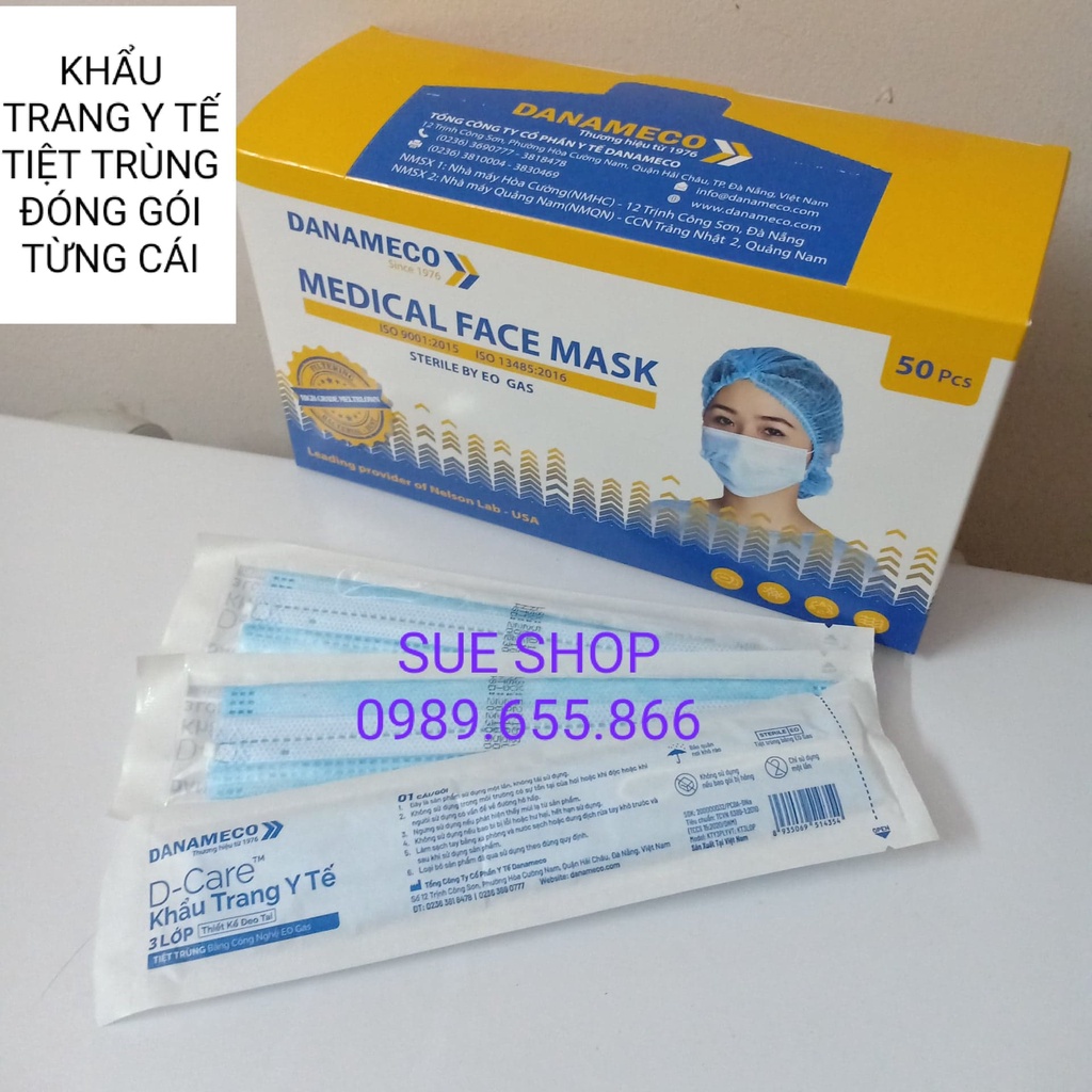Khẩu trang DANAMECO tiệt trùng EO.GAS màng lọc cao cấp, đóng gói từng cái (GÓI 1 CÁI)