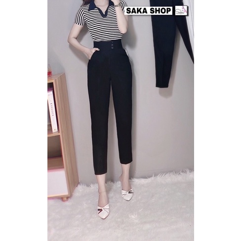 Quần tây nữ công sở dáng baggy 3 nút gài thiết kế đep vải dày dặn 3NL651
