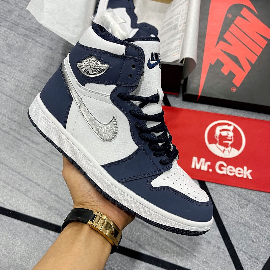 [GeekSneakerZone] GIày Sneaker Cổ cao Jordan 1 High Top Midnight Navy 2020 COJP