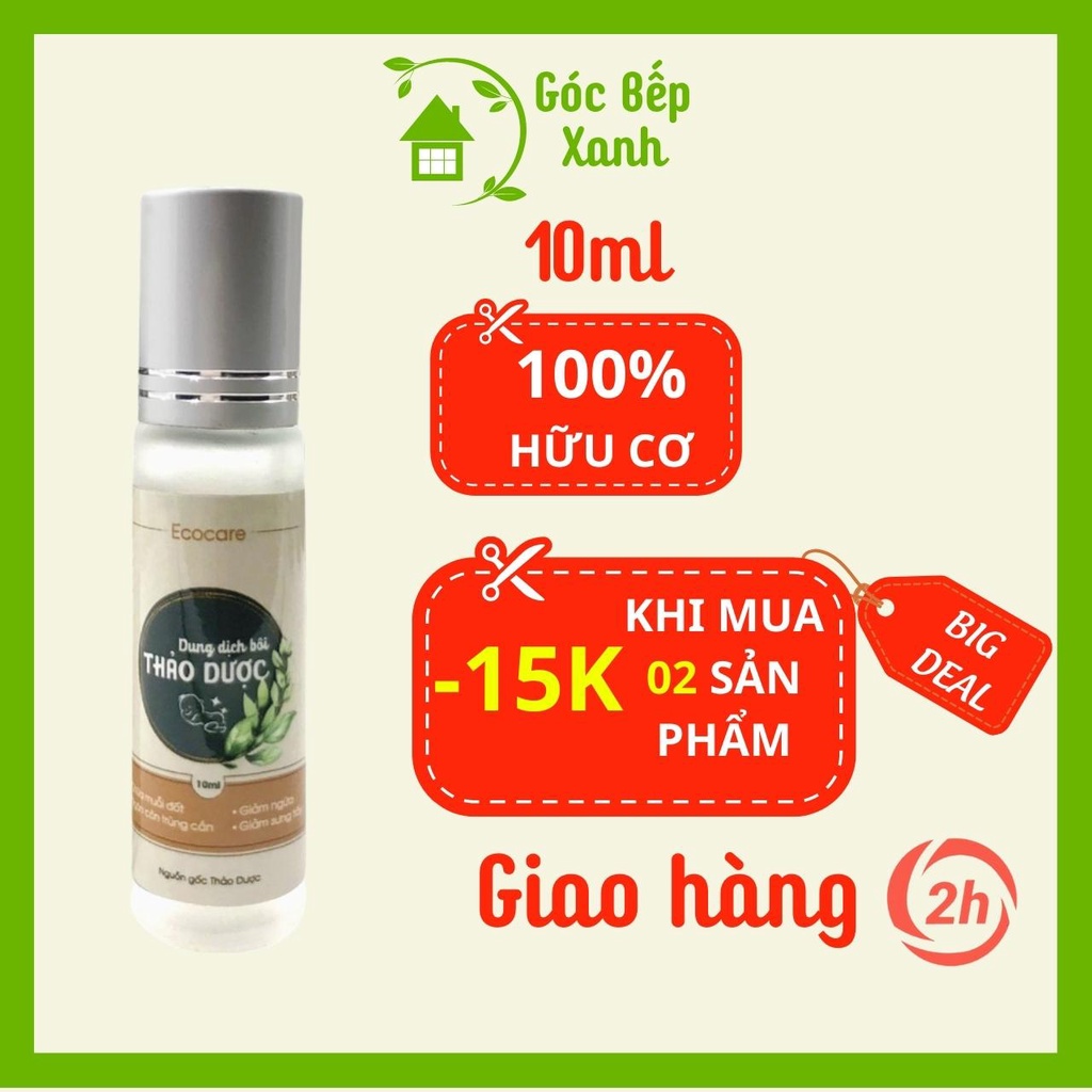 Dung dịch Thảo dược Ecocare bôi ngăn ngừa muỗi đốt, côn trùng cắn 10ml