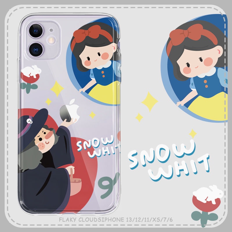 Ốp điện thoại mềm in hình Bạch Tuyết hoạt hình thích hợp cho iphone 13/ 12 pro max 7plus 8Plus X XR 11 xs max 13Pro