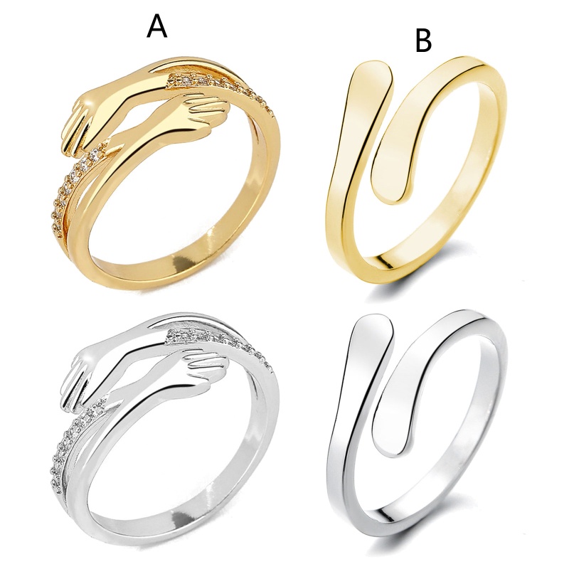 Nhẫn Hở Hình Trái Tim Đính Đá Kim Cương Phong Cách Âu Mỹ