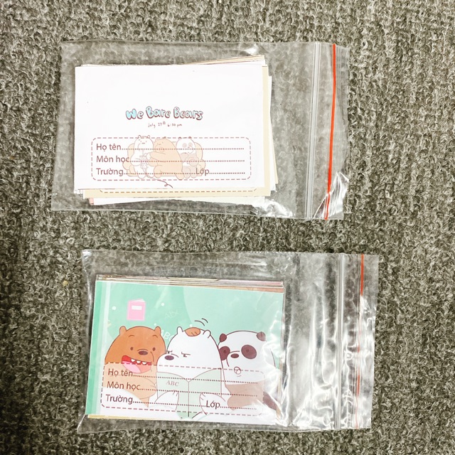 Set 16 nhãn vở anh em Bare Bear Chúng tôi đơn giản là gấu siêu cute