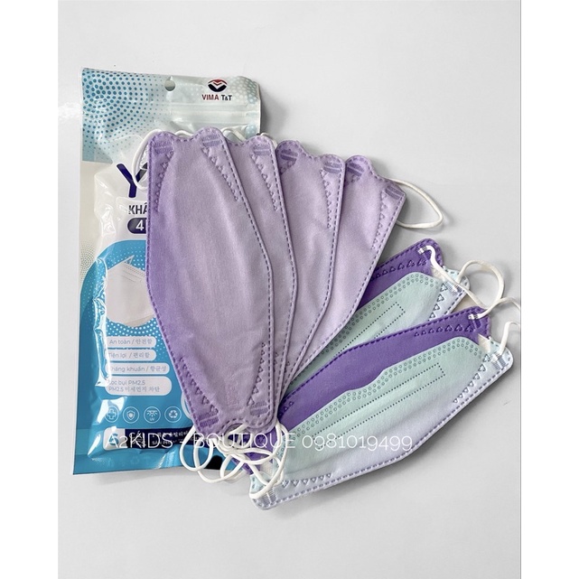 Khẩu Trang Kf94 Màu Tím Pastel Kháng Khuẩn Yoki Hàng Chính Hãng Công Ty (Túi 6 cái)
