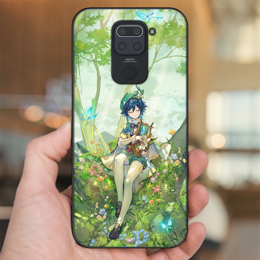 Ốp lưng Xiaomi Redmi Note 9 viền đen in hình Venti Genshin Impact