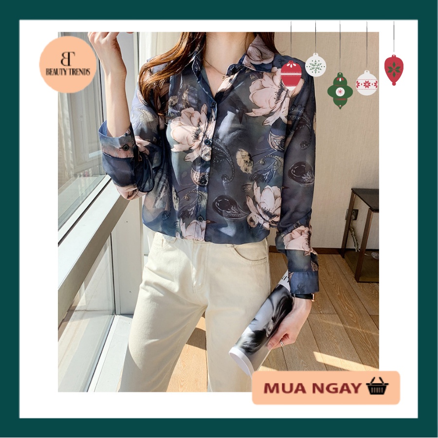 ÁO SƠ MI NỮ VOAN LỤA HÀN QUỐC - DÁNG DÀI FORM RỘNG - PHONG CÁCH ULZZANG