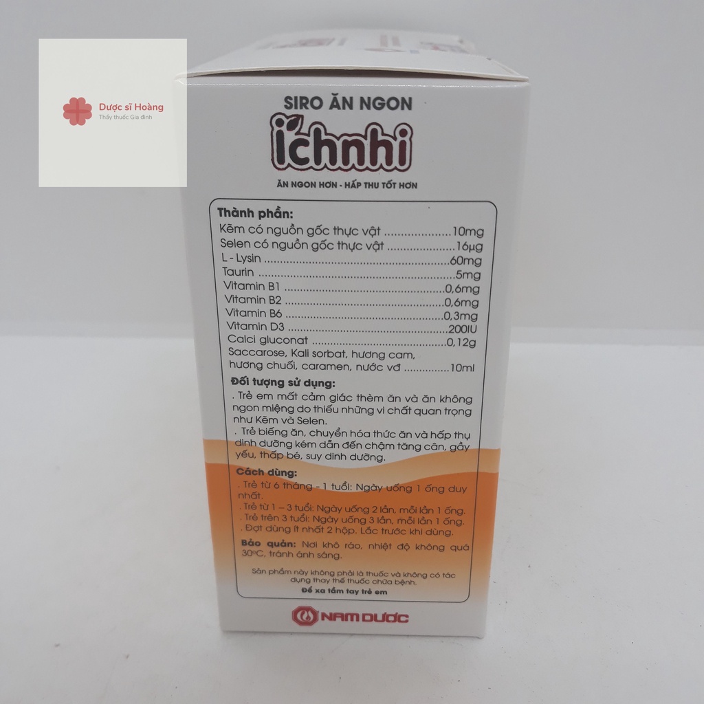 Siro Ăn Ngon ÍCH NHI PLUS - Chuyên Biệt Cho Trẻ Biếng Ăn - Bé Ăn Ngon Hơn, Hấp Thu Tốt Hơn