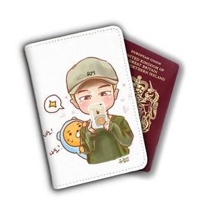 Ví bọc hộ chiếu (passport) hình chibi RM BTS - mã BTS00026 có in theo yêu cầu