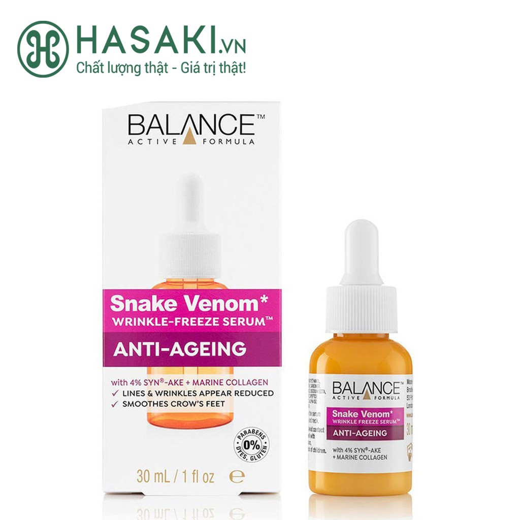 Serum Nọc Rắn Ngăn Ngừa Lão Hóa Balance Active Formula Snake Venom Wrinkle Freeze Serum 30ml