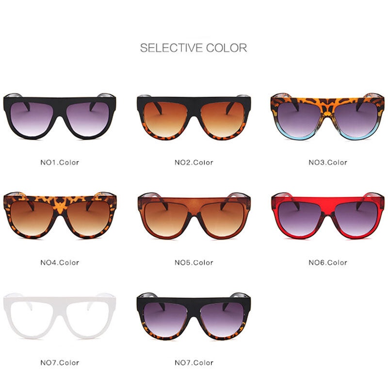 Kính Mát PTQ Tròng Màu Gradient Họa Tiết Da Báo Thời Trang Cho Nữ