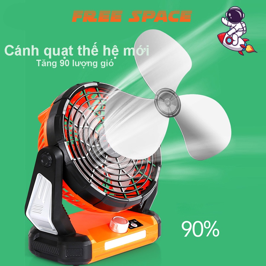 Quạt Tích Điện Có Điều Khiển Dung Lượng PIN 4800mAh Tích Hợp Sạc Dự Phòng