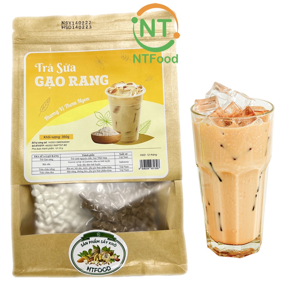 Set nguyên liệu pha Trà sữa Gạo rang NTFood 350gr (10 - 15 ly) - Nhất Tín Food