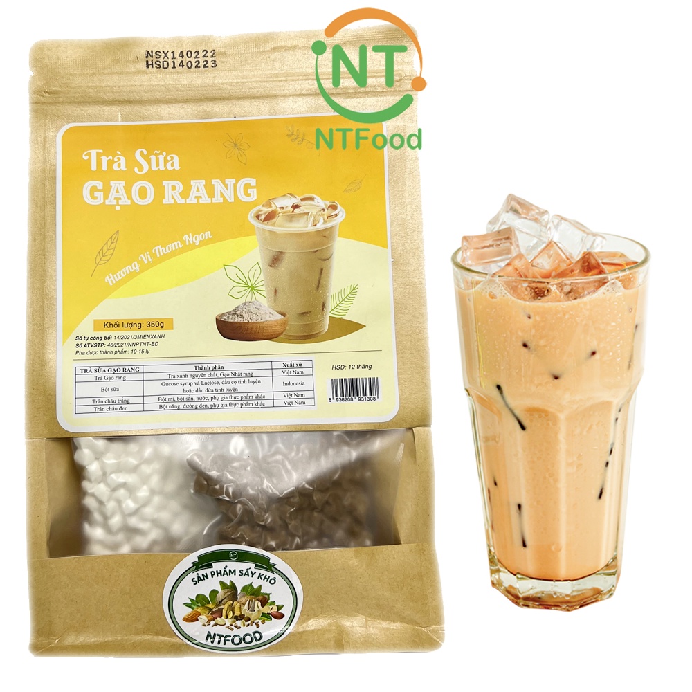 [Mã BMBAU50 giảm 7% đơn 99K] Set nguyên liệu pha Trà sữa Gạo rang NTFood 350gr (10 - 15 ly) - Nhất Tín Food