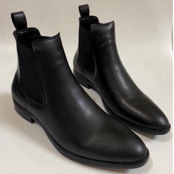 Giày Chelsea Boot Nam cao cổ đế cao su tăng chiều cao