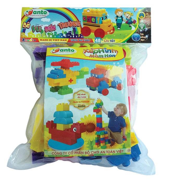 Shop Happy KIDS Bộ Đồ Chơi Xếp Hình Bé Vui Đến Trường 48 Chi Tiết Hàng Chính Hãng Anto