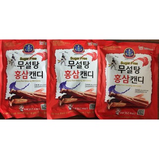 Kẹo hồng sâm không đường 365 Hàn Quốc 3 gói 500g
