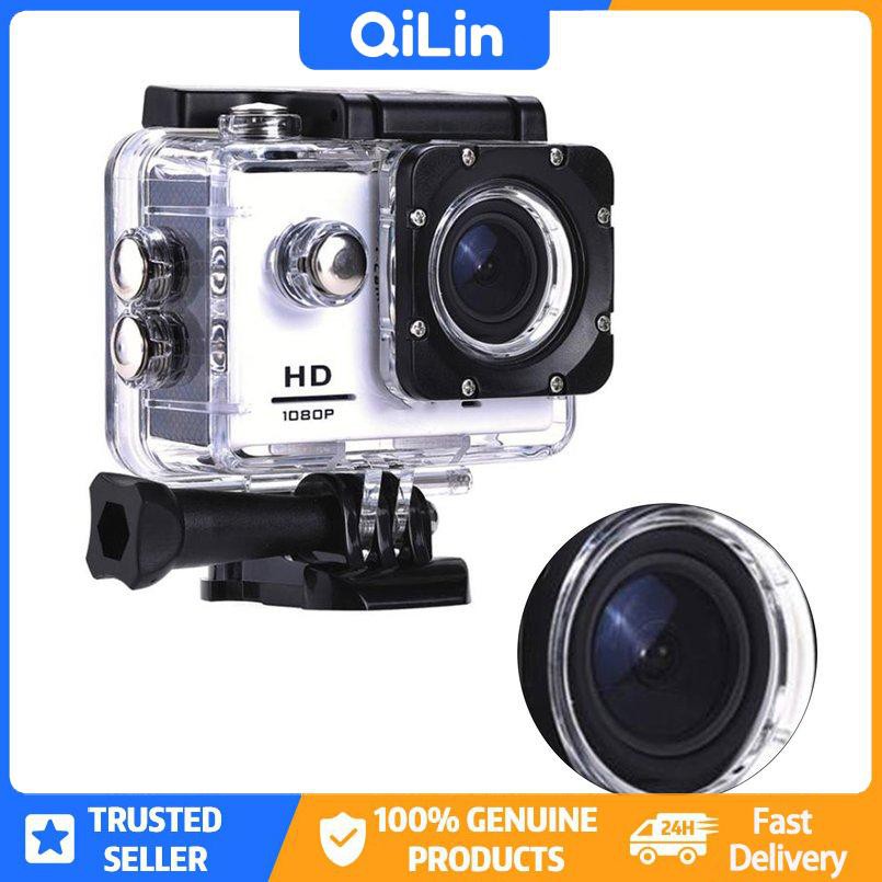 1 Set Camera Hành Trình 30m Bằng Nhựa Chống Thấm Nước Mini Dv 1080p Gắn Mũ Bảo Hiểm Xe Đạp / Xe Hơi