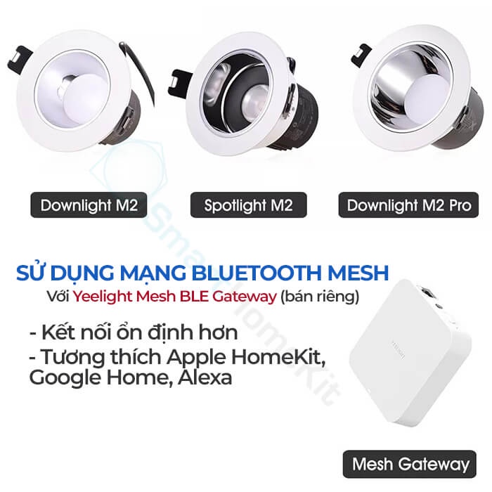 Đèn Yeelight Mesh M2 Downlight & Spotlight Tunable White - đèn trần Vàng Trắng thông minh