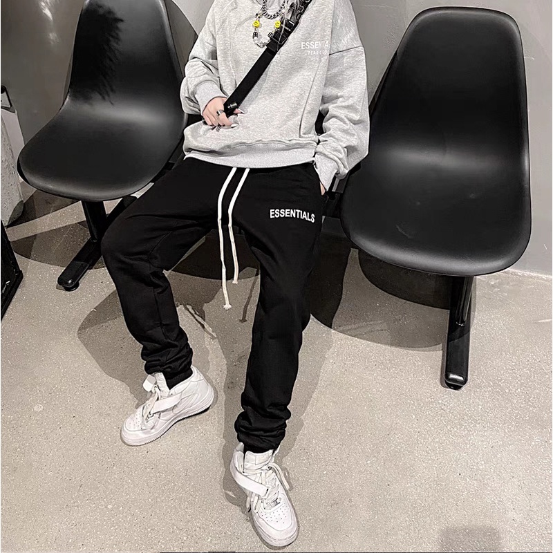 Quần jogger nam essentials quần jogger thể thao ống rộng bo chun vải da cá thoáng giữ nhiệt tốt