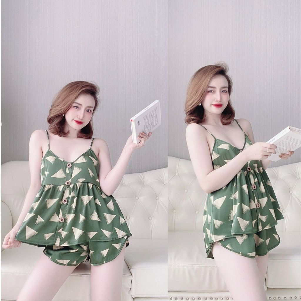 Đồ Ngủ Nữ BIGSIZE, Đồ Ngủ 2 dây lụa Latin cao cấp mềm mại xinh xắn &lt; 70KG