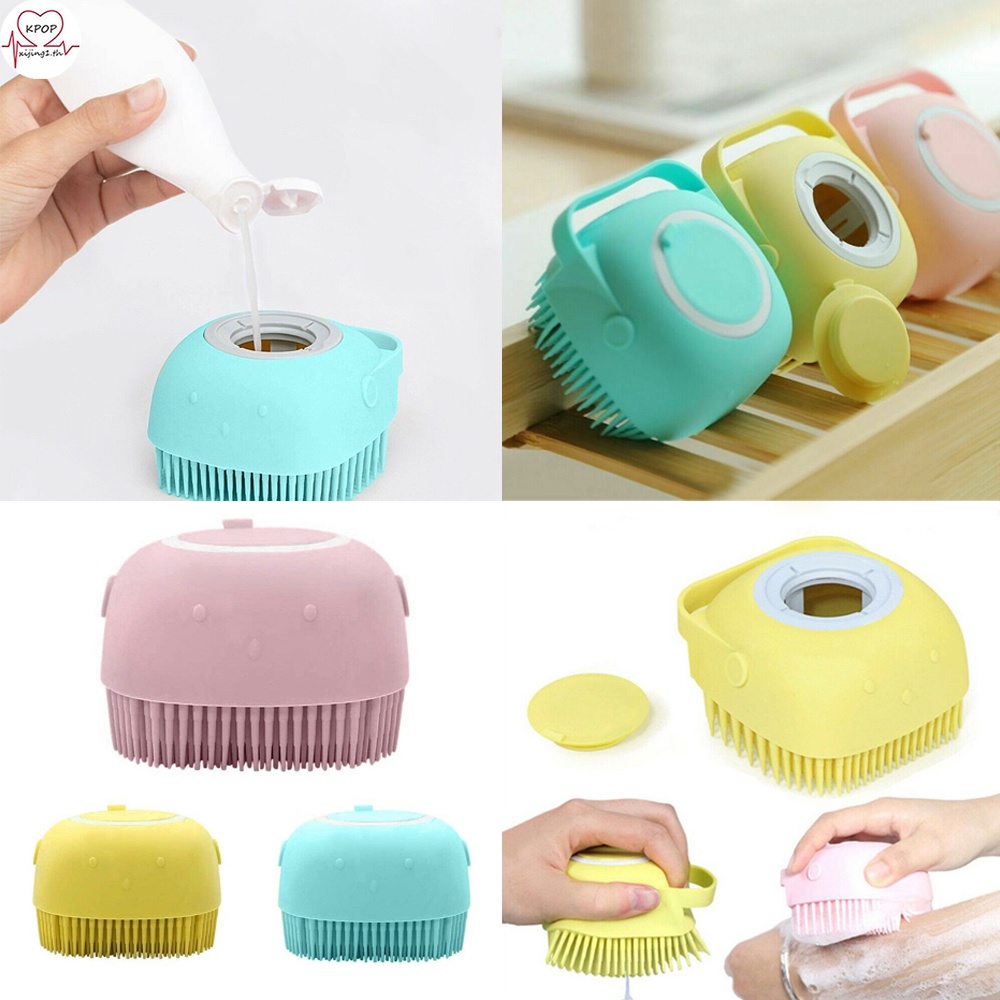 Bàn chải kỳ cọ lưng mát xa tẩy tế bào chết chất liệu silicon nhiều màu tùy chọn