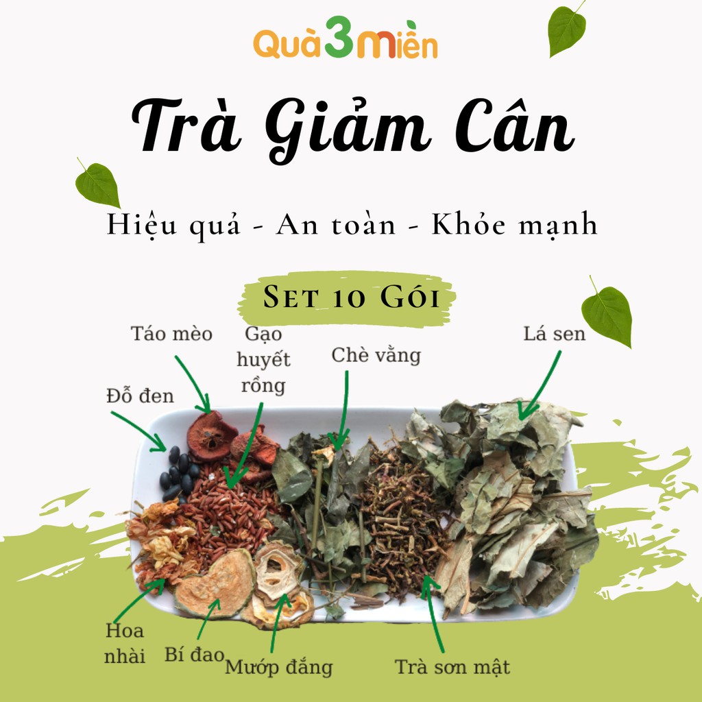 Trà giảm cân thảo mộc tự nhiên an toàn thanh lọc cơ thể - Thương hiệu Quà 3 Miền