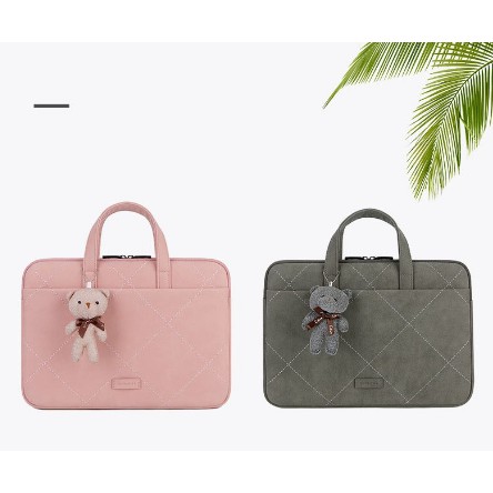 Túi chống sốc chính hãng Brinch da cao cấp dành cho Laptop Macbook có quai xách