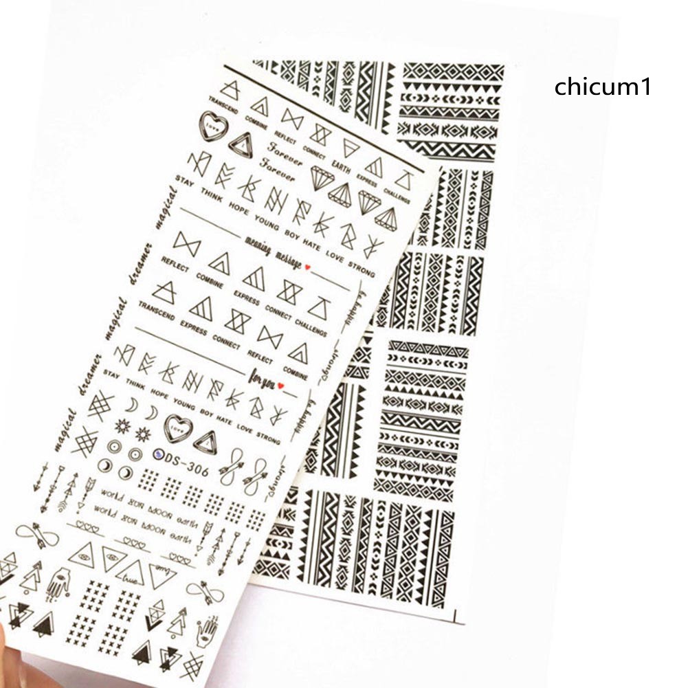 Miếng Dán Trang Trí Móng Tay Nhiều Họa Tiết Độc Đáo