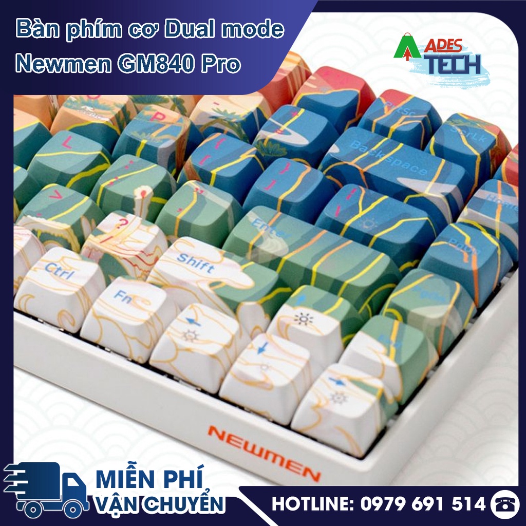 Bàn phím cơ không dây Dual mode Newmen GM840 Pro PHIÊN BẢN LONG PHỤNG SUM VẦY