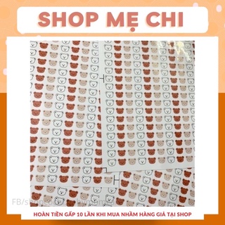 Sticker Hình Gấu Dán Bình Sữa cho bé chống nước , chịu nhiệt cả tia UV tiệt trùng