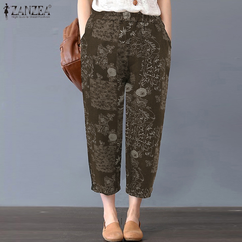 [Mã FAGREEN55 giảm tới 30K đơn 99K] ZANZEA Quần Dài Ống Rộng In Họa Tiết Thời Trang Cho Nữ | BigBuy360 - bigbuy360.vn