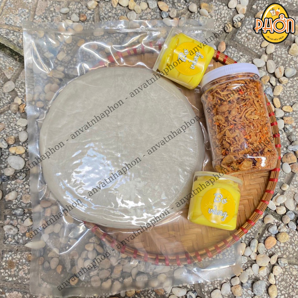 COMBO SIÊU BƠ Bánh tráng phơi sương, 1 hủ muối tép hành phi, 2 hủ bơ - Ăn Vặt Nhà Phởn