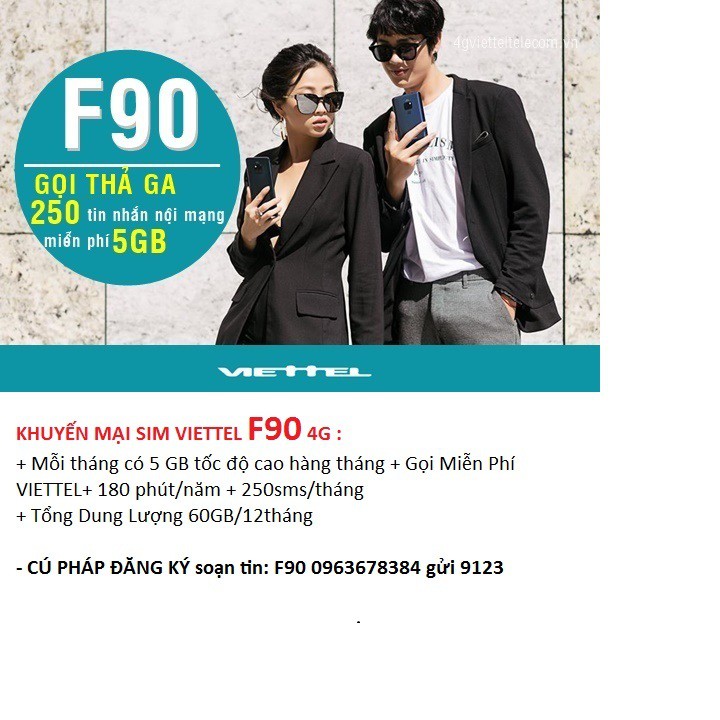 SIM VIETTEL F90 - GỌI MIỄN PHÍ - VÀO MẠNG TẸT GA - NHẮN TIN MỎI TAY